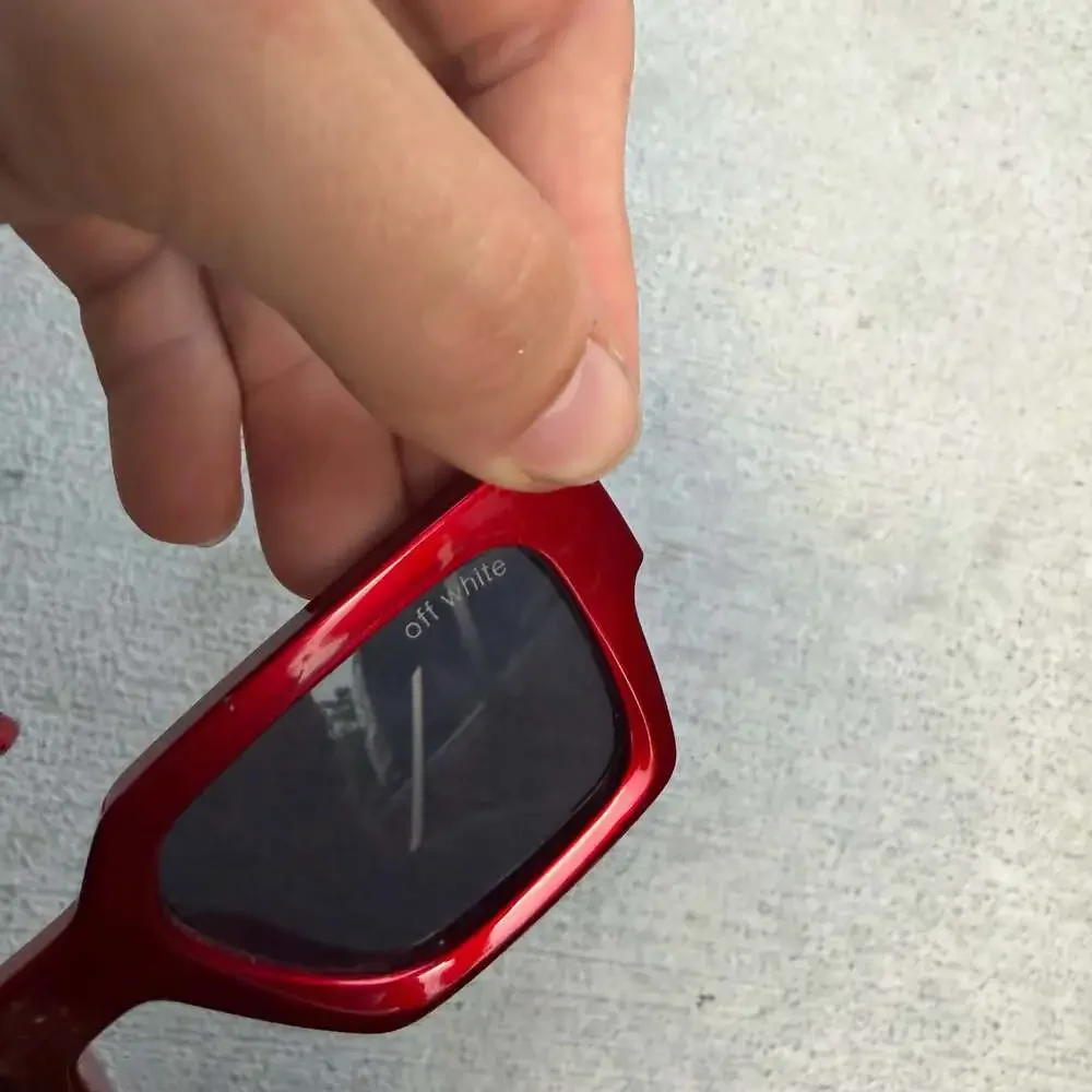 Off-White Virgil Rectangular Sunglasses in Red